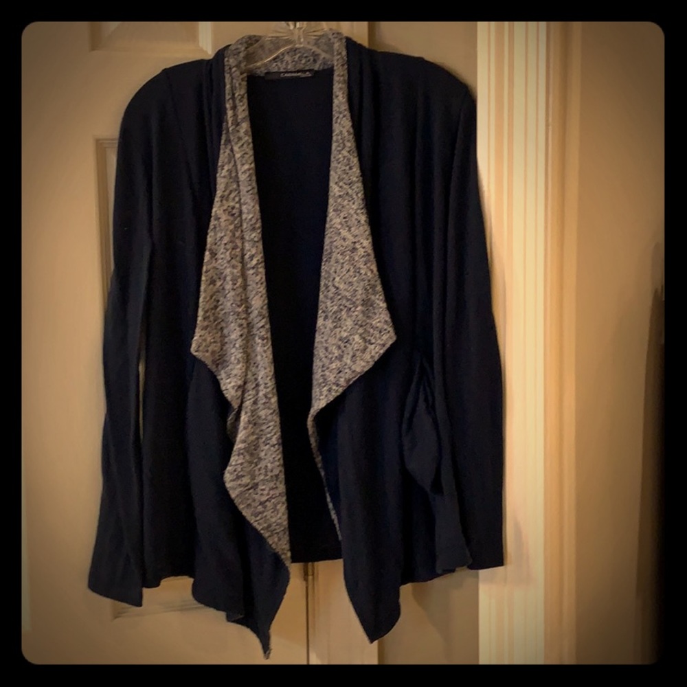 Navy blue waterfall cardigan